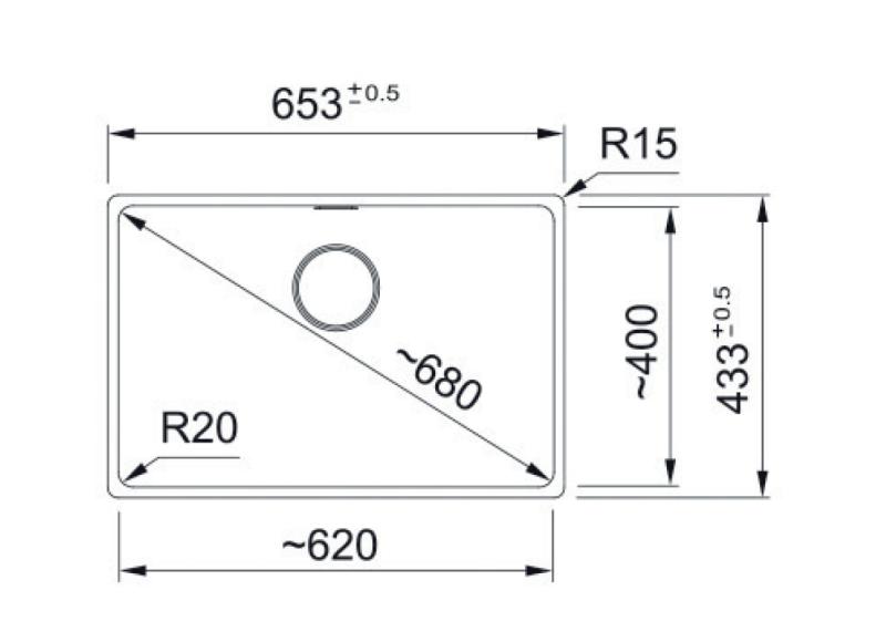 Franke Maris MRG 110-62 Fragranite pietra grigia lavandino sottotop