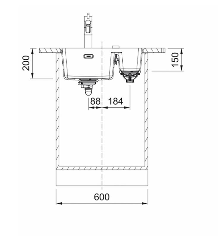 Franke Maris MRG 260-34-15 Fragranite Matt nero lavello Destra installazione a filo piano