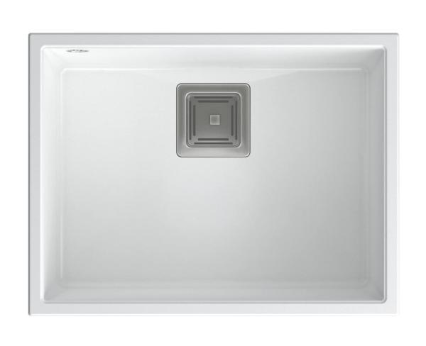 Quadri Quadrangle lavello sottopiano in granito bianco 55x42cm 1208957884