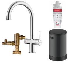 Franke Maris water hub 4L caldaia 3-in-1 con rubinetto d'acqua bollente meccanico Twist cromato con set miscelatore waterhub 1208957940