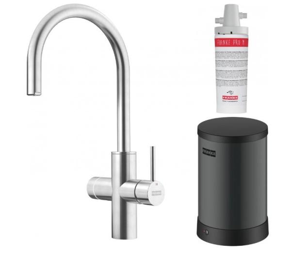 Franke Maris water hub boiler 4L 3-in-1 con rubinetto elettronico touch per acqua bollente in acciaio inossidabile 160.0702.531