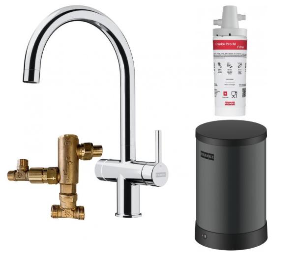 Franke Maris water hub caldaia 4L 3-1 con rubinetto elettronico per acqua bollente Touch cromato con set di miscelazione waterhub 1208957946