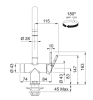 Franke Maris boiler 3-1 met Touch kokend water kraan chroom  met waterhub bypass inclusief filter 1208957947