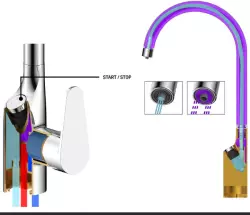 Aquadesign Filter Rubinetto da cucina cromato con connessione per acqua filtrata a 3 vie 1208958194