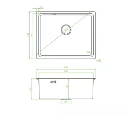 AquaDesign R25 Lavello in acciaio montaggio a filo sopra e sotto piano colore gun metal 50x40cm 1208958209