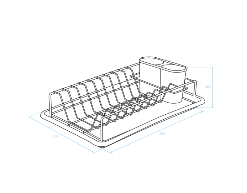 EPKA Dish cromo/bianco scolapiatti acciaio 38x10x25cm 1208958240