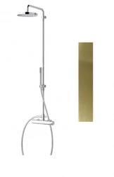 Waterevolution Flow combinazione doccia con termostatico e soffione a pioggia PVD Oro White Gold T141TWGE