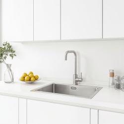 Ausmann Inox Square Rubinetto da cucina con beccuccio girevole completamente in acciaio inossidabile 1208958309