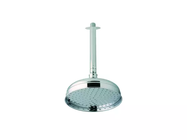 Doccia a pioggia Huber Victorian con testa doccia da 20 cm cromata e braccio a soffitto da 30 cm SS01341021.