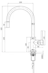 Lorreine Royal Aire rubinetto da cucina rame con beccuccio estraibile AIRE-COPPER