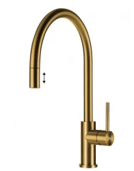 Lorreine Royal Aire rubinetto da cucina dorato con beccuccio estraibile AIRE-GOLD 1208958479