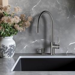 Lorreine Royal Aire Rubinetto da cucina gun metal antracite con beccuccio estraibile AIRE-GUNMETAL