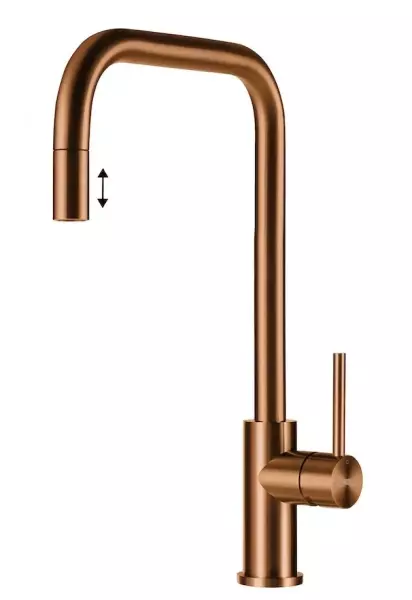 Lorreine Royal Spey Copper PVD rubinetto da cucina in acciaio inossidabile rame con beccuccio estraibile SPEY-COPPER