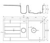 Lorreine BQ serie 1.5 spoelbak 96x50cm opbouw zwart met zwart plug 1534BQ44DB-T