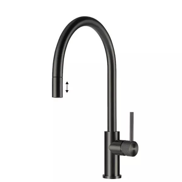 Lorreine Royal Aire Rubinetto da cucina gun metal con beccuccio estraibile AIRE-GUNMETAL-XX