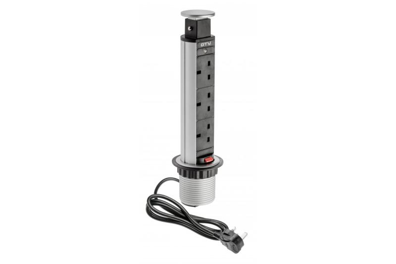 Cavo di prolunga da tavolo 60 mm, 3 prese UK (argento) VERSIONE INGLESE 1208958627
