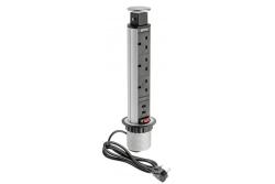 Cavo di prolunga da tavolo 60 mm, 3 prese UK, 2 USB 2,1 A 5 V (argento) VERSIONE INGLESE 1208958629