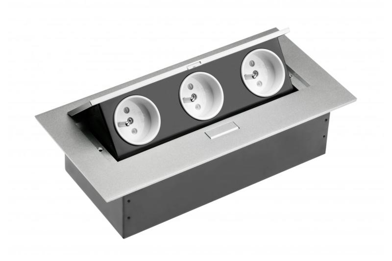 Cavo di prolunga per desktop 3x presa con messa a terra, senza cavo, alluminio 1208958668