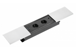 Cavo di prolunga da scrivania incassato PRESTINO, 2x presa francese, USB A+C, RJ45, HDMI, cavo 1.5m, argento 1208958675