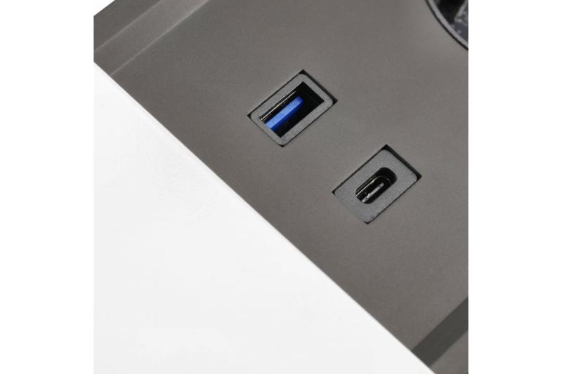 Cavo di prolunga da scrivania incassato PRESTINO, 2x presa francese, USB A+C, RJ45, HDMI, cavo 1.5m, argento 1208958675