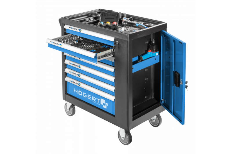 Hoegert Cassettiera degli attrezzi con 7 cassetti e porta laterale 1208962009
