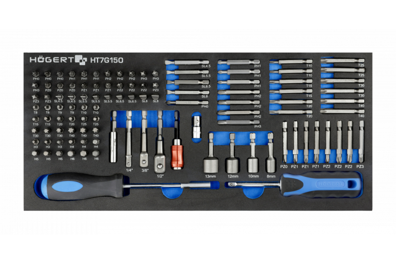 Hoegert Cassettiera porta attrezzi a 7 cassetti con una porta laterale con accessori 544 pezzi. 1208962010