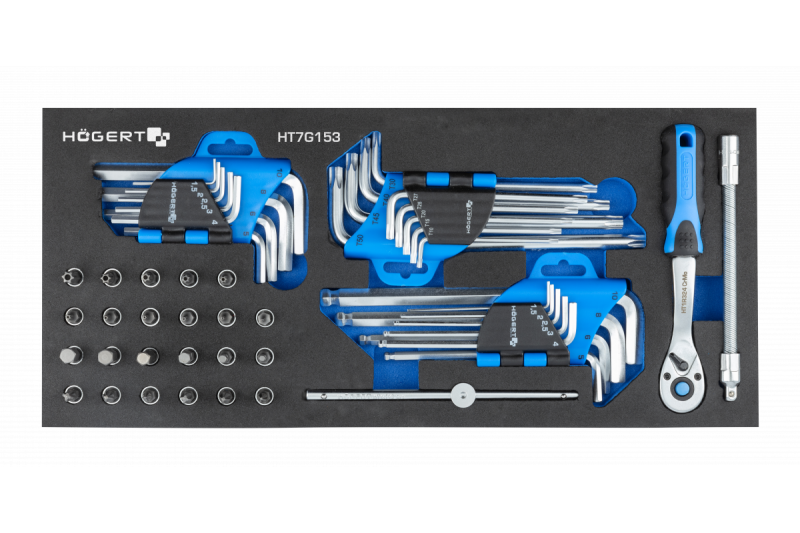 Hoegert Cassettiera porta attrezzi a 7 cassetti con una porta laterale con accessori 544 pezzi. 1208962010