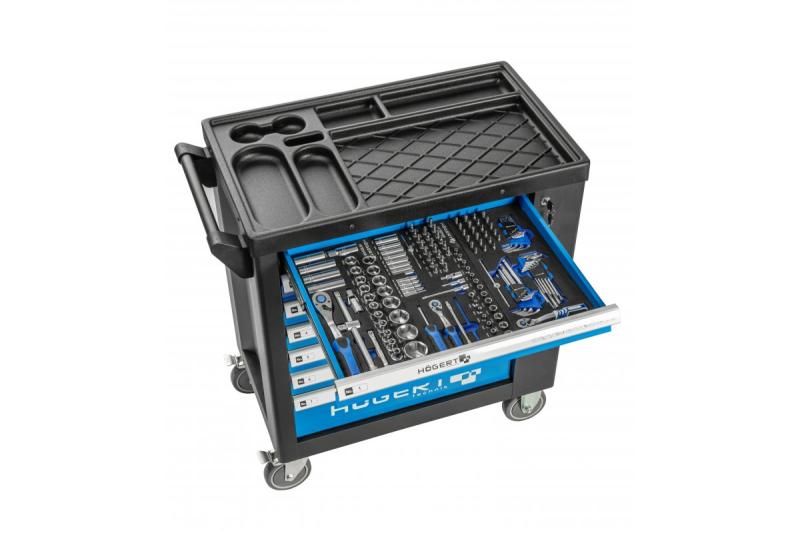 Hoegert Cassettiera porta attrezzi a 7 cassetti con una porta laterale con accessori 544 pezzi. 1208962010