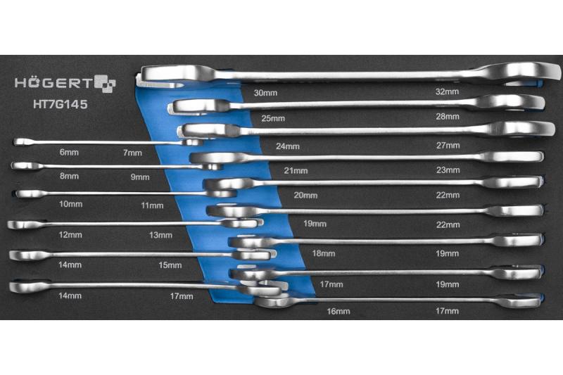 Hoegert Set di chiavi combinate 15 pezzi in schiuma tecnica 1208962052