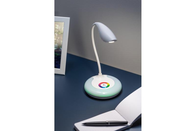 Decor Lampada da tavolo GALACTIC LED 5W 240lm 5V DC 4000K RGB base di ricarica USB corpo bianco. 1208962485