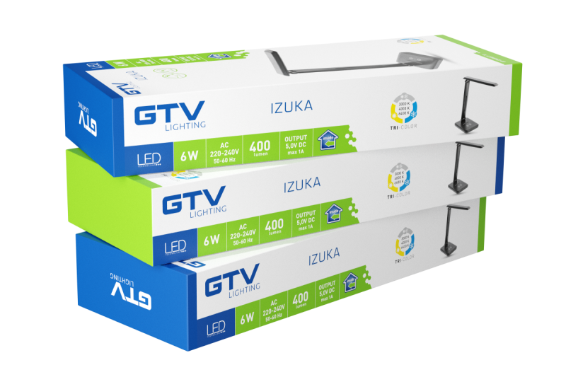 Decor Lampada da scrivania a LED IZUKA 6W 400lm AC220-240V 50/60Hz CCT caricatore induttivo nero. 1208962497