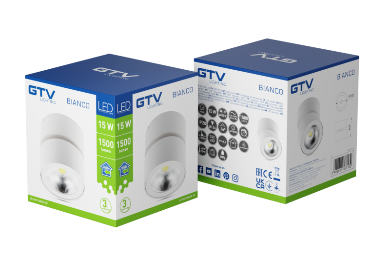 Decor Lampada LED BIANCO 15W 1500lm AC220-240V 50/60 Hz PF> 0.5 Ra≥80 IP20 IK06.36 ° 4000K bianco rotondo 1208962667