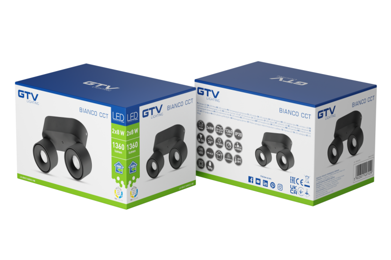 Decor Luminaire LED BIANCO CCTt 16W 680lm AC220-240V 50/60 Hz Ra≥80 IP20 36° 2700/3300/4000K nero opaco. 1208962674