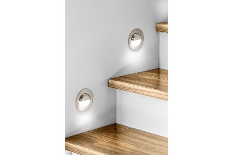 Decor Luminare per scala a LED ESCADA OB DC12V con copertura rotonda opaca 0 8W 70lm 4000K cavo inox 150cm.