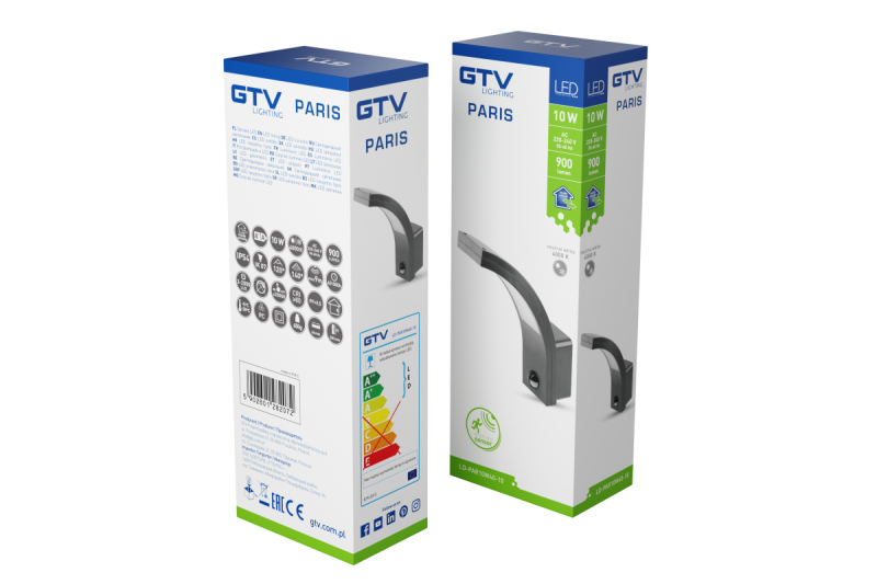 Decor Lampada PARIS LED con sensore di movimento 10W 900lm IP54 AC220-240V 50/60Hz 140° 9m 4000K nera 1208963096