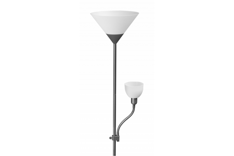 Decor Lampada da terra BENFICA 2 max 60W - E27 max 40W - E14 AC220-240V 50/60Hz grigia 1208963347