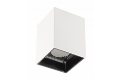 Decor Lampada a soffitto ARIES PC 77x100mm IP20 max 20W quadrata bianca/nera 1208963814