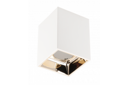 Decor Lampada a soffitto ARIES PC 77x100mm IP20 max 20W quadrata bianca/oro 1208963815