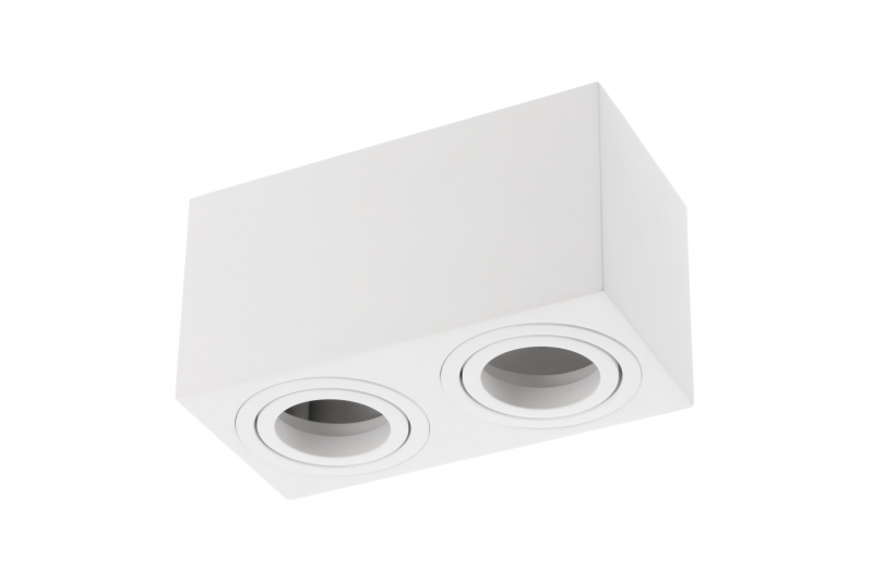 Decor Apparecchio a soffitto AVEIRO DUO in alluminio 160x80x85mm IP20 max 20W*2 quadrato bianco. 1208963825