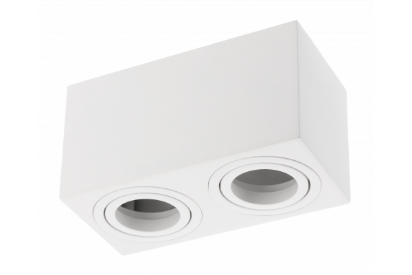 Decor Lampada da soffitto AVEIRO DUO BIS in alluminio 160x80x90mm IP20 max 20W*2 quadrata bianca. 1208963833