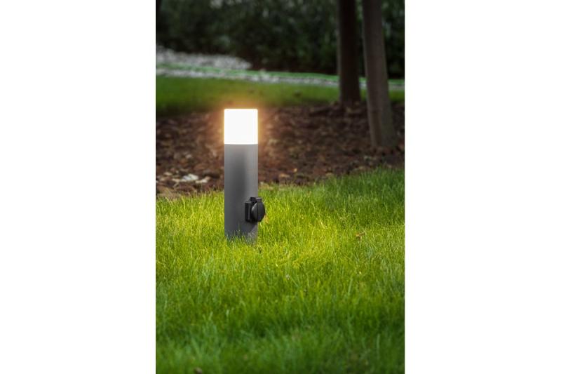 Decor Lampada da giardino CORTA-P 40 E27 MAX.25W IP44 AC220-240V 50-60Hz presa max. 3000W bollard grafite. 1208963861