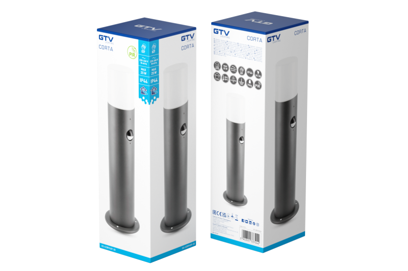 Decor Luminaire da giardino CORTA-P PIR 40 E27 MAX.25W IP44 AC220-240V 50-60Hz post grafite 1208963862