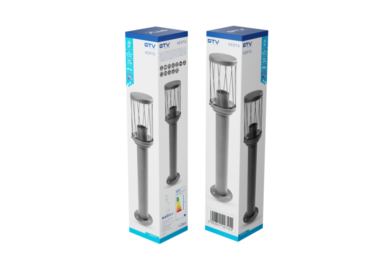Decor KERTA-P 50 luce da giardino E27 MAX.12W IP44 AC220-240V 50-60Hz bollard grafite 1208963907