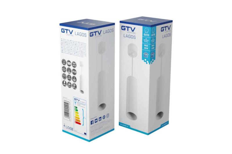 Decor Apparecchio sospeso LAGOS GU10 in alluminio IP20 max. 20W bianco 1208963910