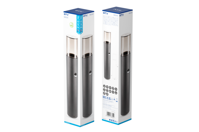 Decor Luminaire da giardino MEDIO-P 50 PIR E27 MAX.15W IP54 AC220-240V 50-60Hz post grafite 1208963940