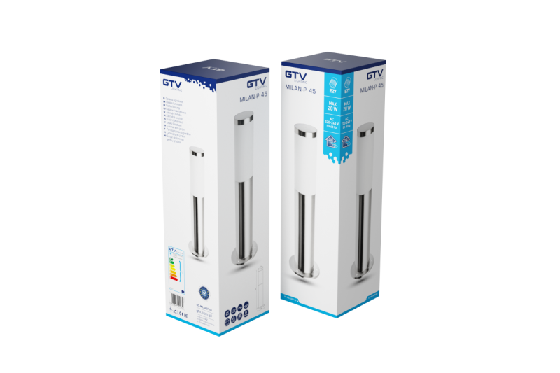 Decor Luminaire da giardino MILAN-P 45 E27 MAX.40W IP44 AC220-240V 50-60Hz palo inox 1208963944