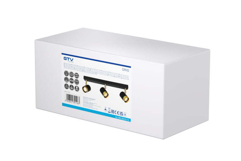 Decor Lampada a soffitto ORIO in alluminio 43.0x5.5x14.0 IP20 3*GU10 max. 50W rotonda nera 1208963967