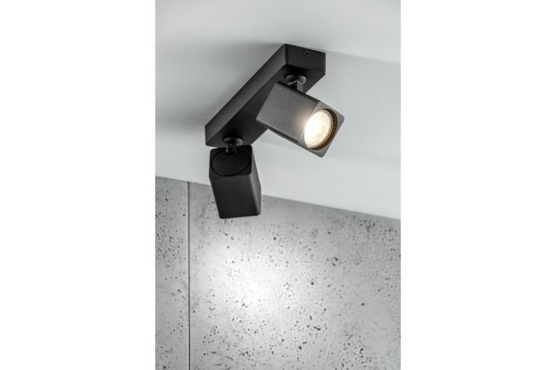 Decor Apparecchio a soffitto RENO in alluminio IP20 max. 20W*2 doppio quadrato nero. 1208963980