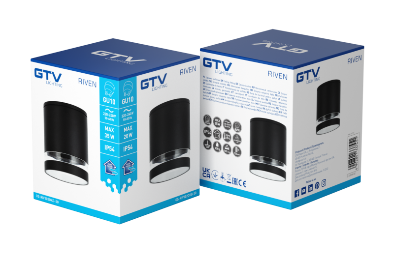 Decor Lampada a soffitto RIVEN alum 102x120 IP54 MAX.35W tonda grafite 1208963984