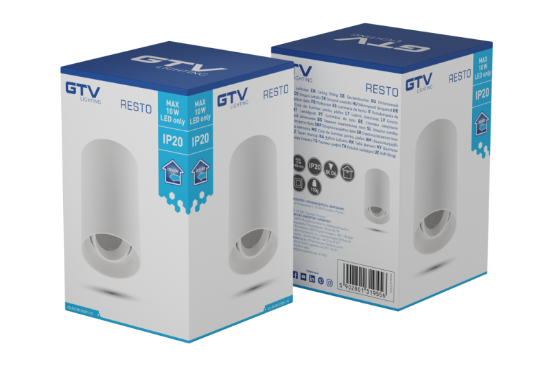 Decor Lampada a soffitto RESTO PC φ80x125mm IP20 max 20W bianca rotonda 1208963986